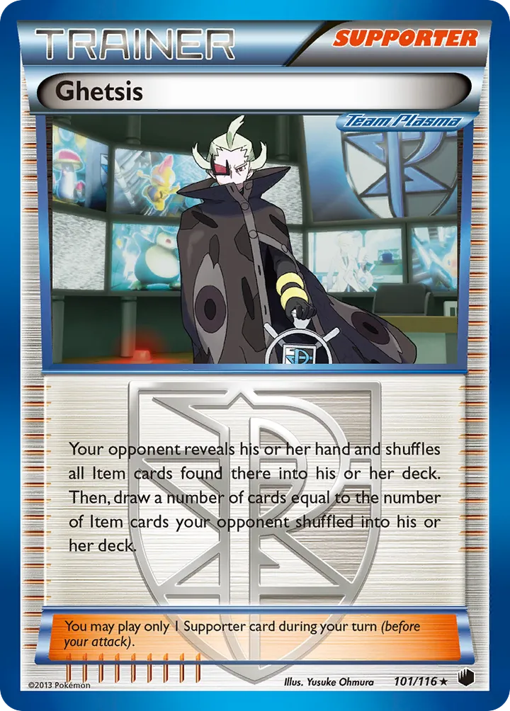 Black & White—Plasma Freeze 영어판 Ghetsis 101 카드 앞면
