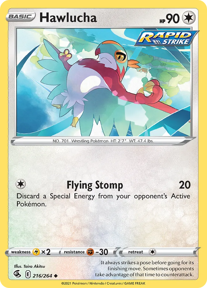 Sword & Shield—Fusion Strike 영어판 Hawlucha 216 카드 앞면