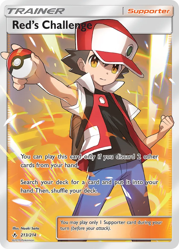 Sun & Moon—Unbroken Bonds 영어판 Red's Challenge 213 카드 앞면