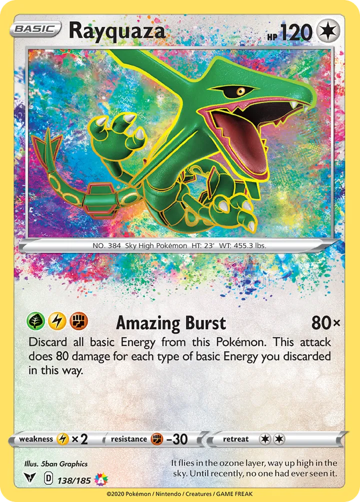 Sword & Shield—Vivid Voltage 영어판 Rayquaza 138 카드 앞면