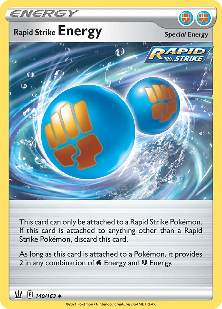 Sword & Shield—Battle Styles 영어판 Rapid Strike Energy 140 카드 앞면