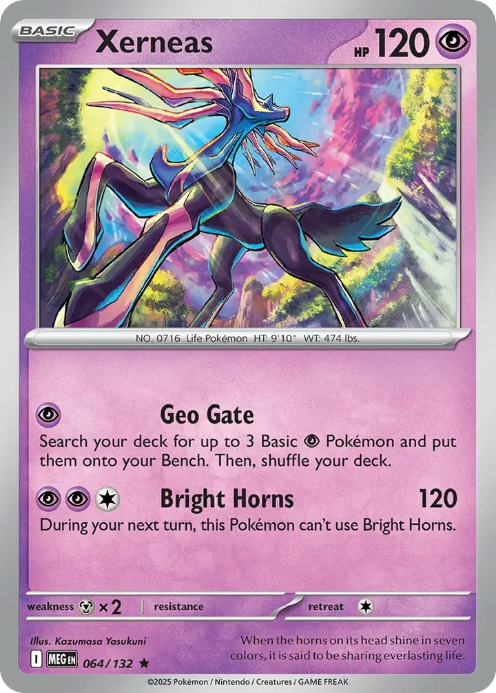 Mega Evolution 영어판 Xerneas 64 카드 앞면