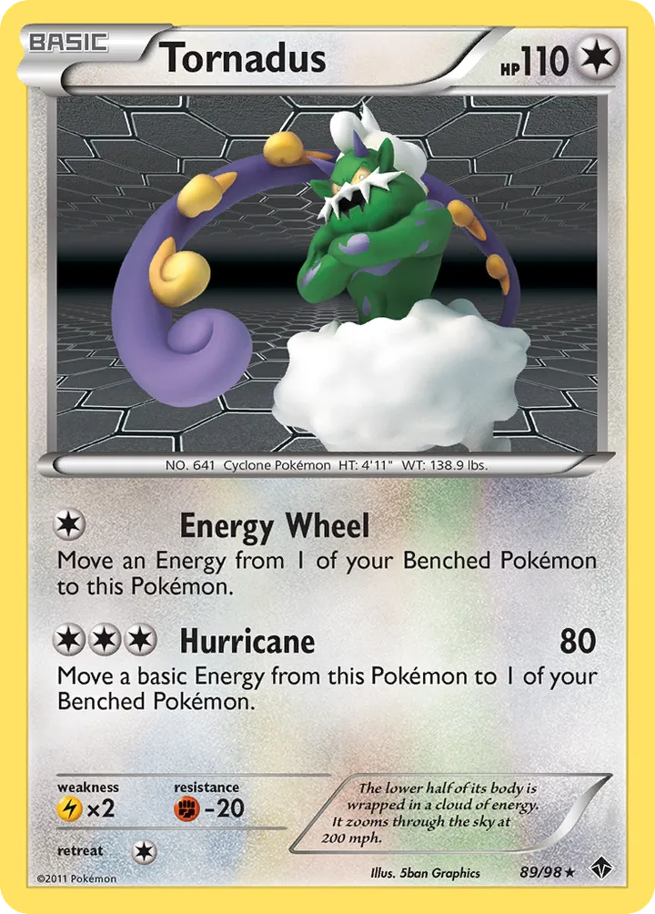 Black & White—Emerging Powers 영어판 Tornadus 89 카드 앞면
