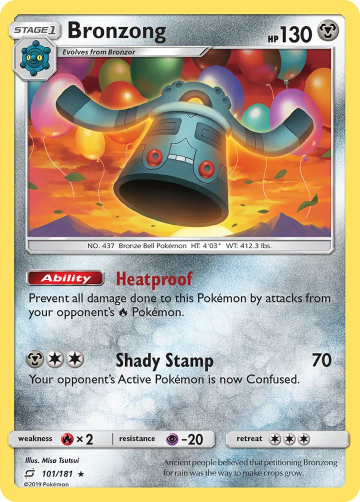 Sun & Moon—Team Up 英語版 Bronzong 101 カード表面