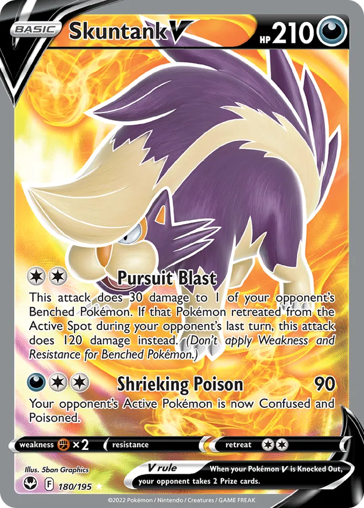 Sword & Shield—Silver Tempest 영어판 Skuntank V 180 카드 앞면