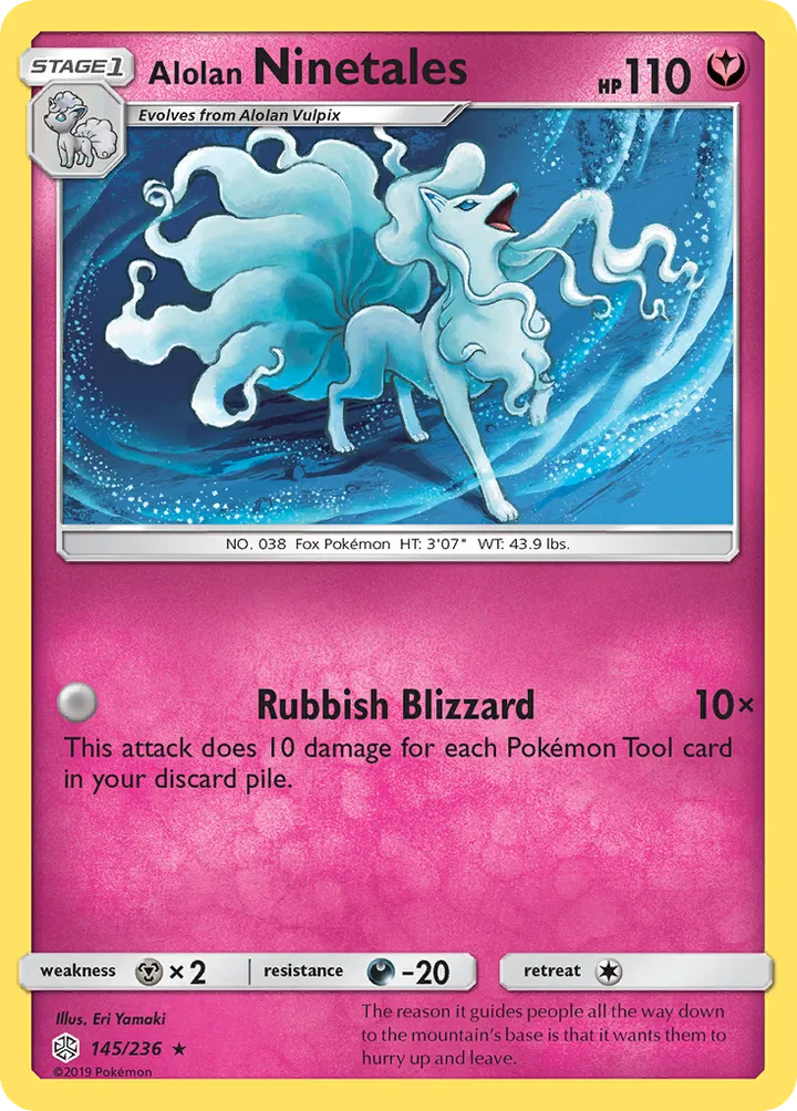 Sun & Moon—Cosmic Eclipse 英語版 Alolan Ninetales 145 カード表面