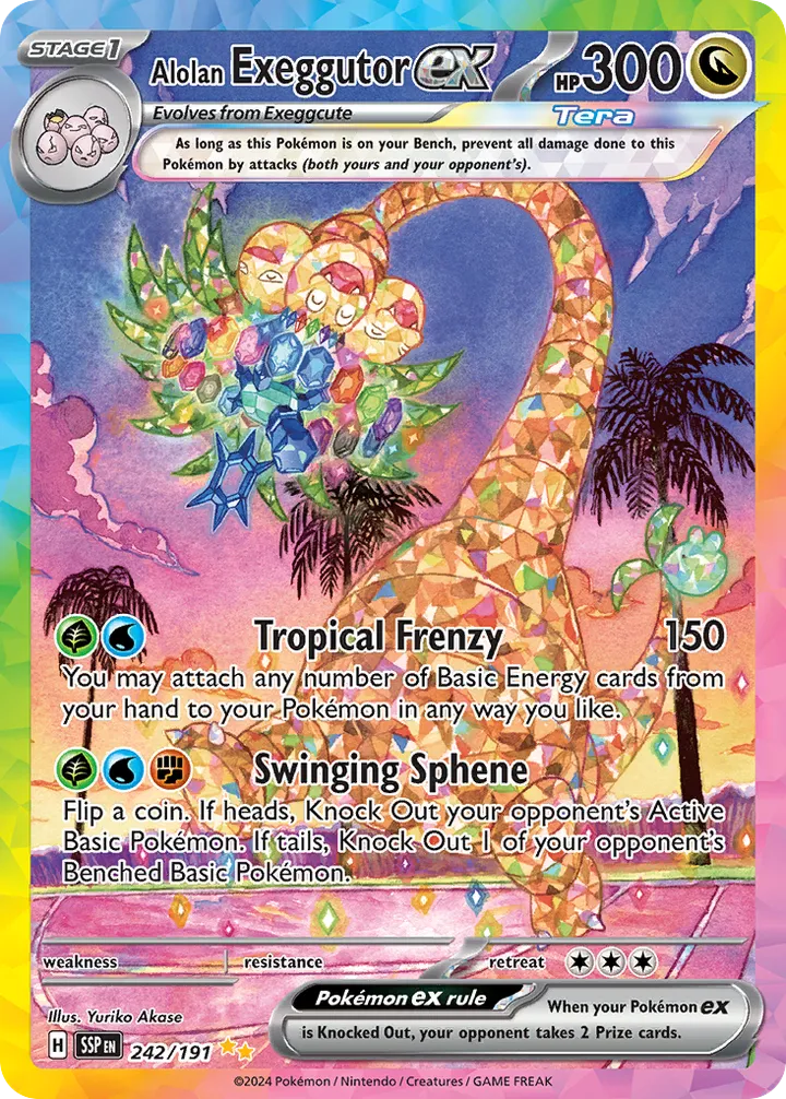 Scarlet & Violet—Surging Sparks 영어판 Alolan Exeggutor ex 242 카드 앞면