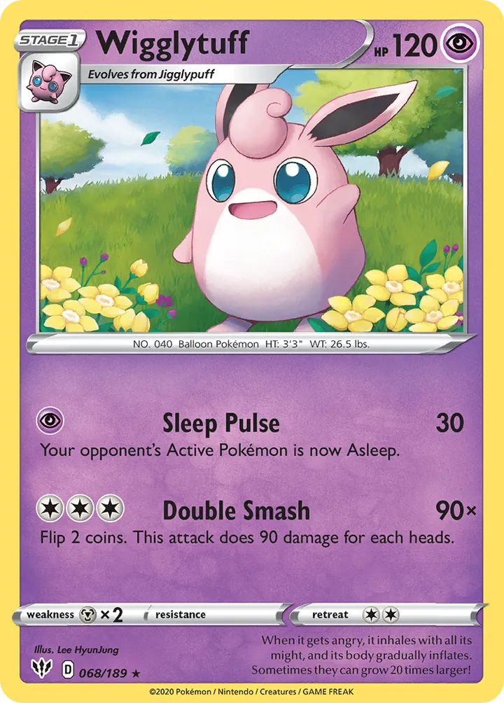 Sword & Shield—Darkness Ablaze 영어판 Wigglytuff 68 카드 앞면