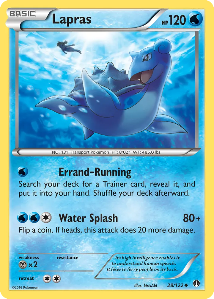 XY—BREAKpoint 영어판 Lapras 28 카드 앞면
