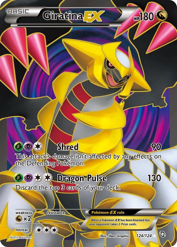 Black & White—Dragons Exalted 영어판 Giratina-EX 124 카드 앞면