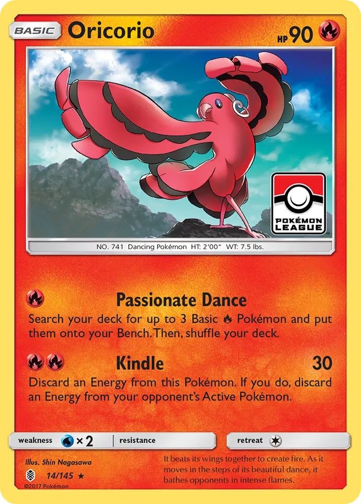 Sun & Moon—Guardians Rising 영어판 Oricorio 14 카드 앞면