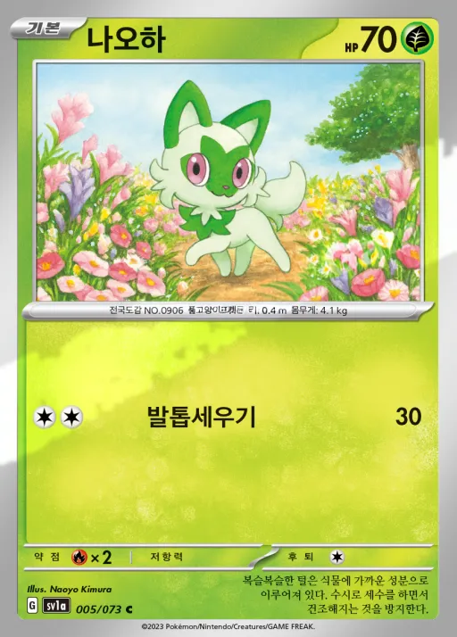 트리플렛비트 韓国語版 나오하 5 カード表面