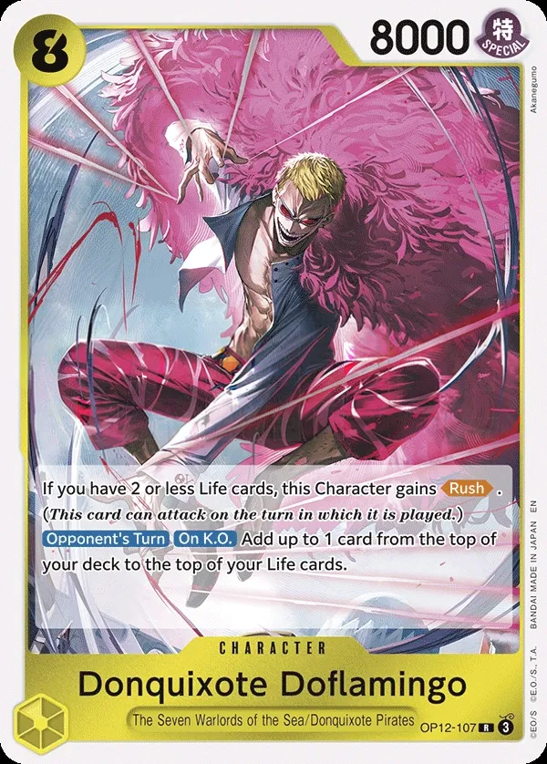 Legacy of the Master 영어판 Donquixote Doflamingo OP12-107 카드 앞면