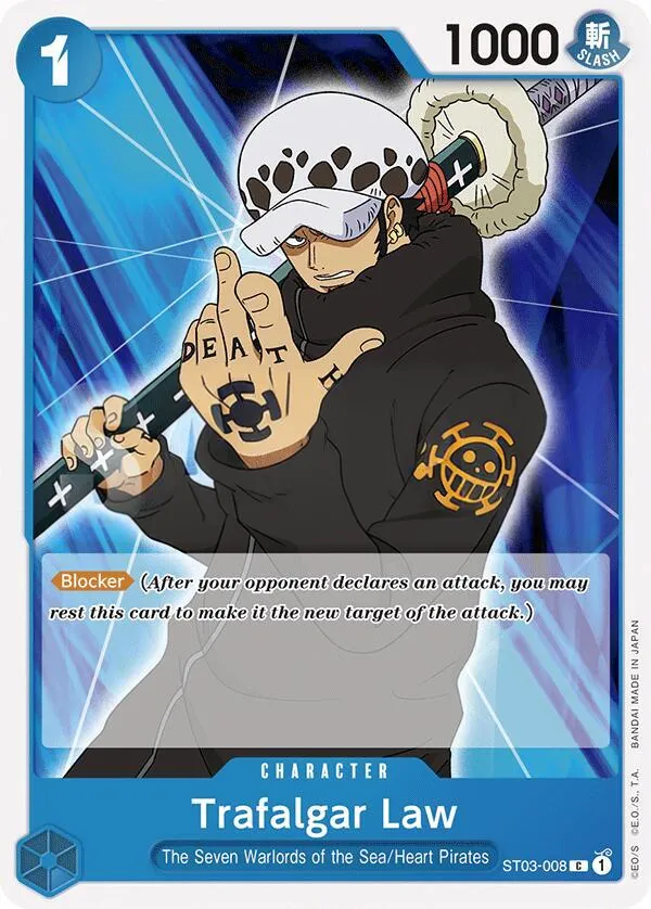 The Seven Warlords of the Sea 英語版 Trafalgar Law ST03-008 · 再録 カード表面