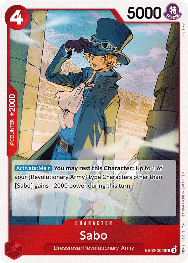 Anime 25th Collection 영어판 Sabo EB02-002 카드 앞면