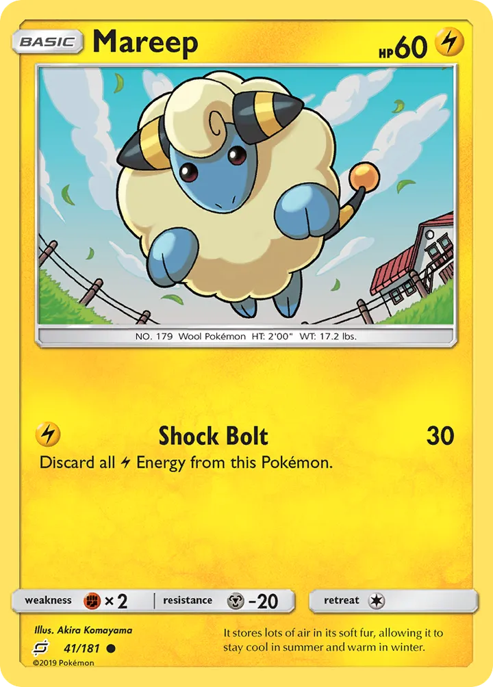 Sun & Moon—Team Up 영어판 Mareep 41 카드 앞면