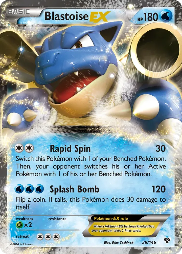 XY 영어판 Blastoise-EX 29 카드 앞면