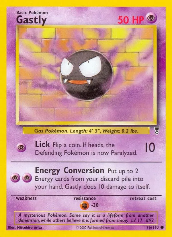 Legendary Collection 영어판 Gastly 76 카드 앞면