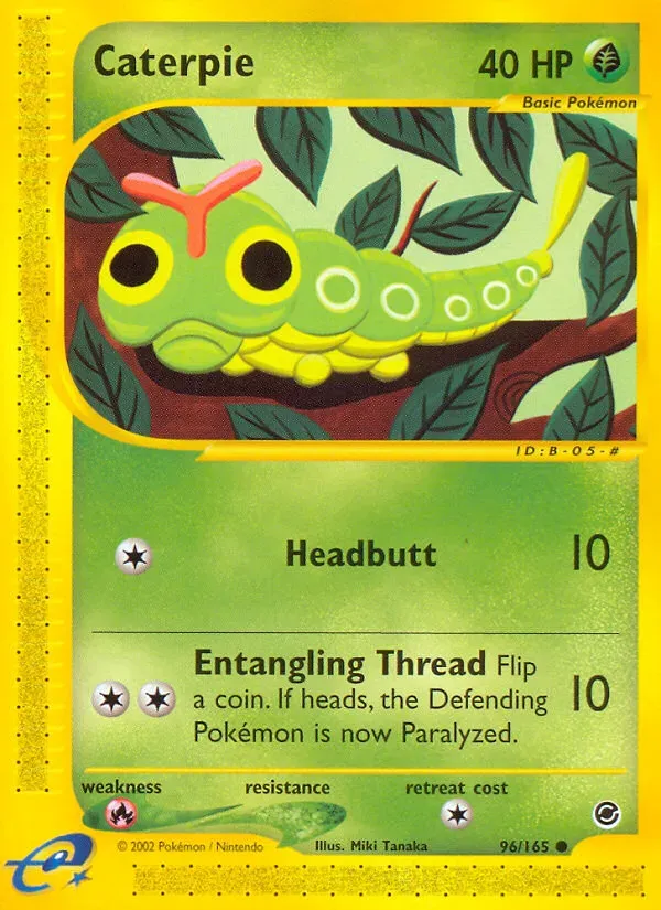 Expedition Base Set 英語版 Caterpie 96 カード表面