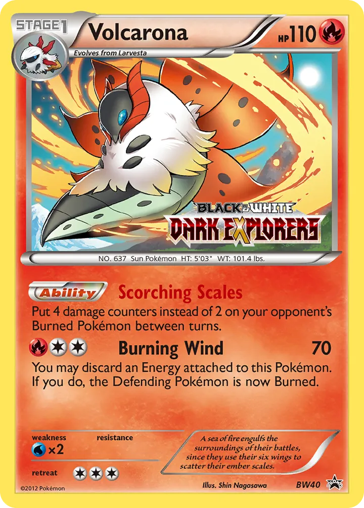 BW Black Star Promos 영어판 Volcarona BW40 카드 앞면