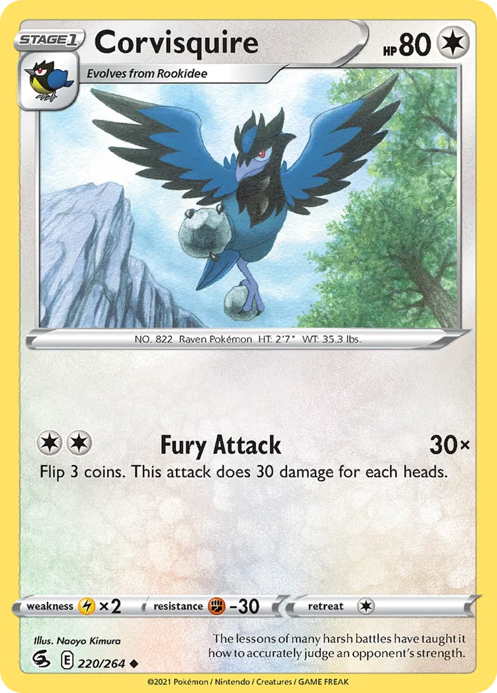 Sword & Shield—Fusion Strike 영어판 Corvisquire 220 카드 앞면
