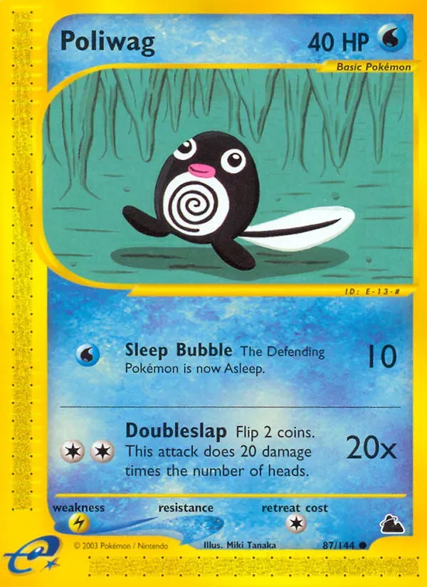 Skyridge 영어판 Poliwag 87 카드 앞면