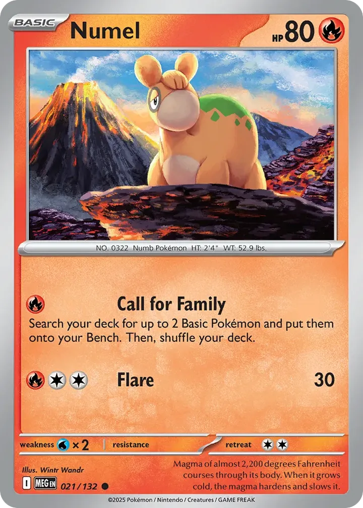 Mega Evolution 英語版 Numel 21 カード表面