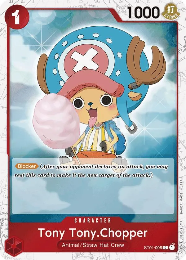 Straw Hat Crew 영어판 Tony Tony.Chopper ST01-006 · 재록 · 졸리로저 카드 앞면