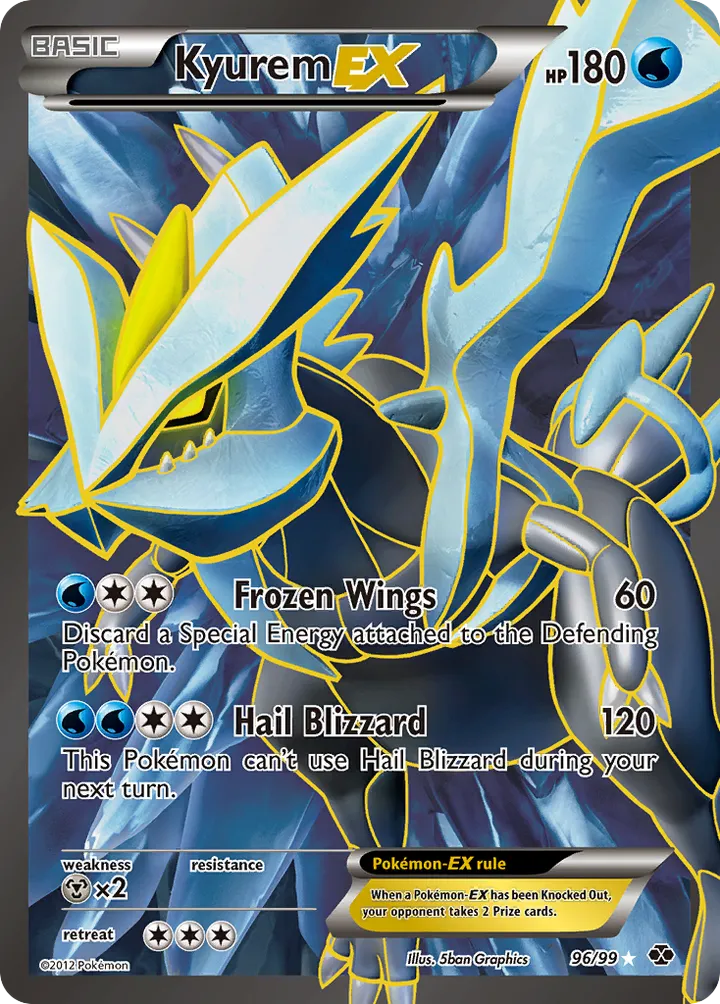 Black & White—Next Destinies 영어판 Kyurem-EX 96 카드 앞면