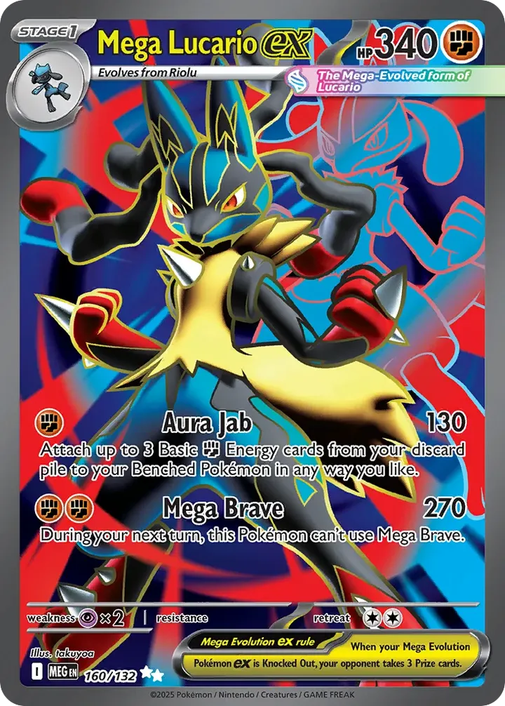 Mega Evolution 英語版 Mega Lucario ex 160 カード表面
