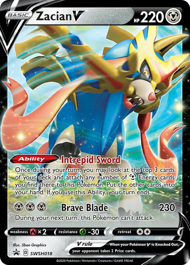 SWSH Black Star Promos 英語版 Zacian V SWSH018 カード表面