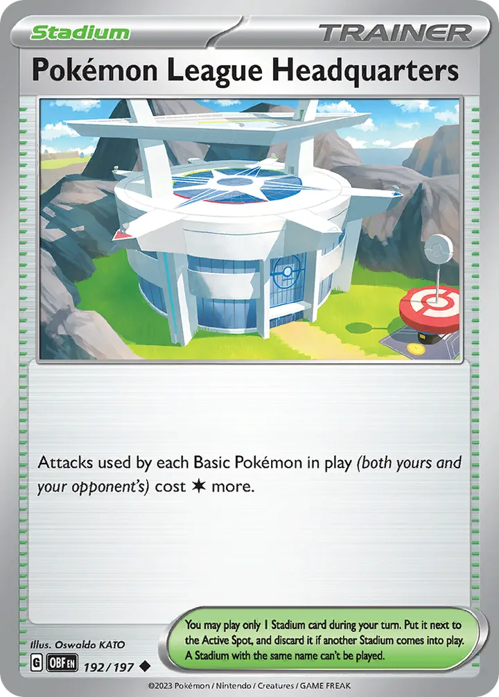Scarlet & Violet—Obsidian Flames 英語版 Pokémon League Headquarters 192 カード表面