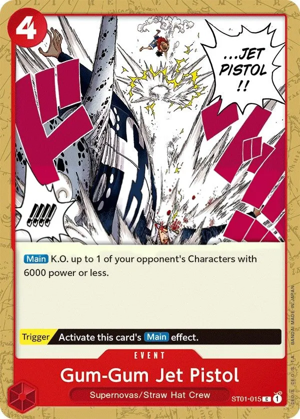 Straw Hat Crew 영어판 Gum-Gum Jet Pistol ST01-015 카드 앞면