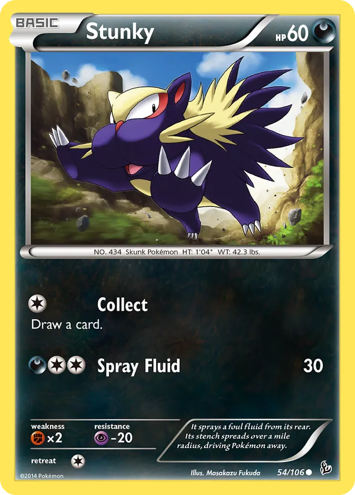 XY—Flashfire 영어판 Stunky 54 카드 앞면