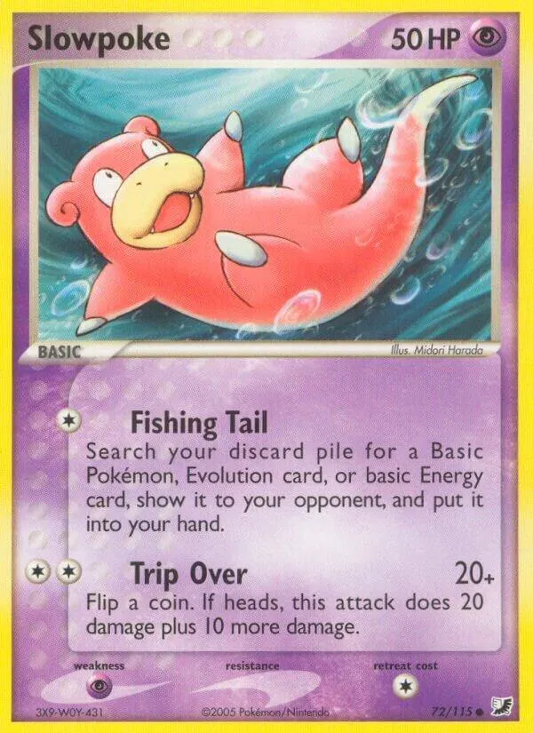 EX Unseen Forces 영어판 Slowpoke 72 카드 앞면