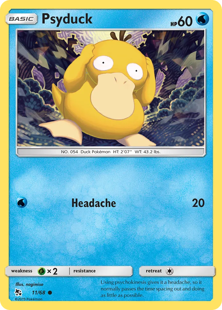 Hidden Fates 英語版 Psyduck 11 カード表面