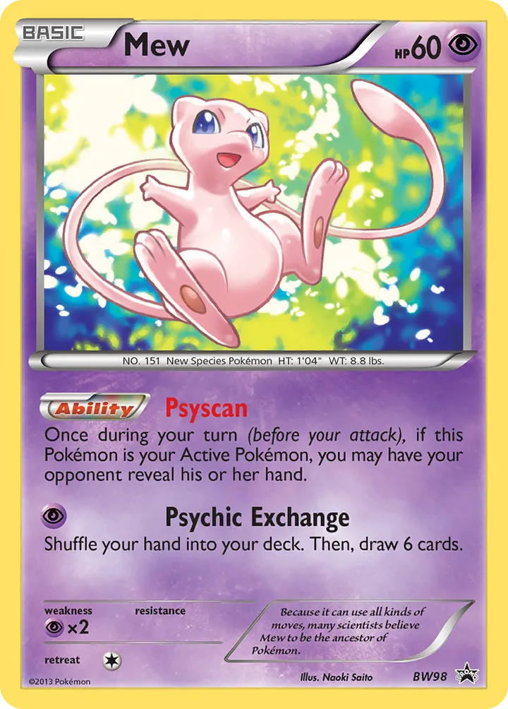 BW Black Star Promos 영어판 Mew BW98 카드 앞면