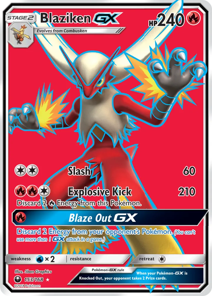 Sun & Moon—Celestial Storm 英語版 Blaziken-GX 153 カード表面
