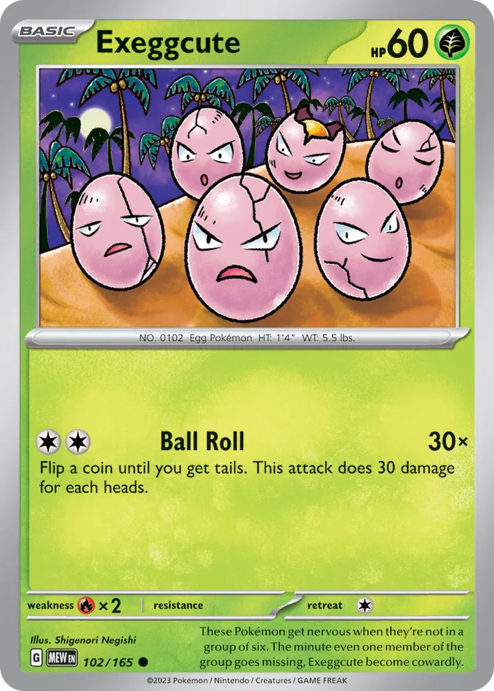 Scarlet & Violet—151 영어판 Exeggcute 102 카드 앞면