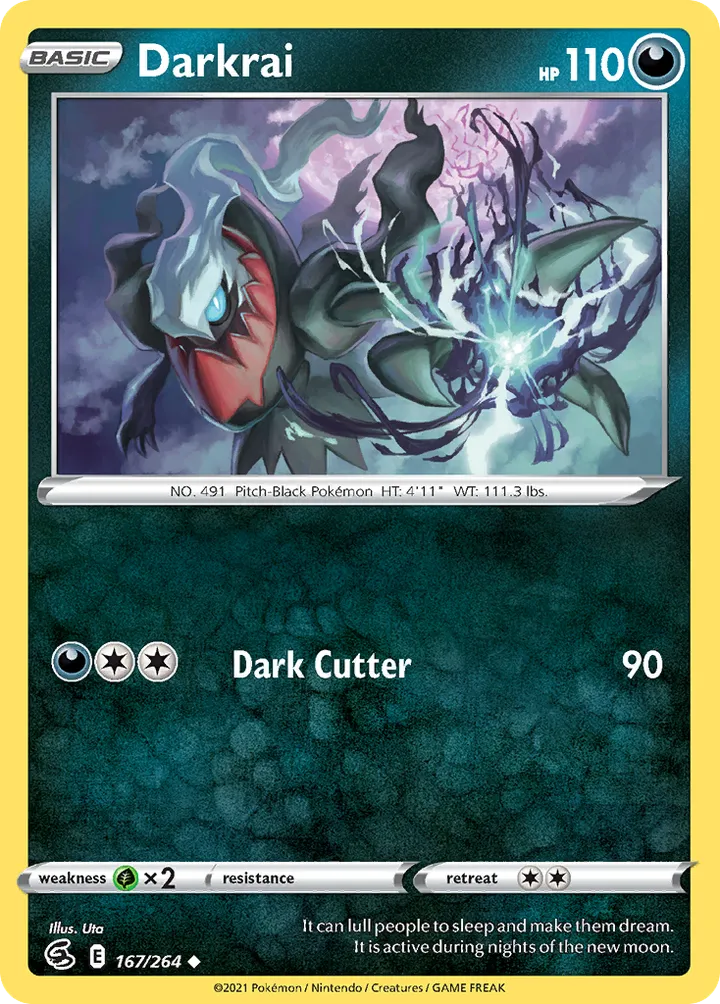 Front of Darkrai 167, Sword & Shield—Fusion Strike English