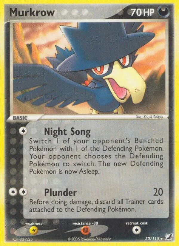 EX Unseen Forces 영어판 Murkrow 30 카드 앞면