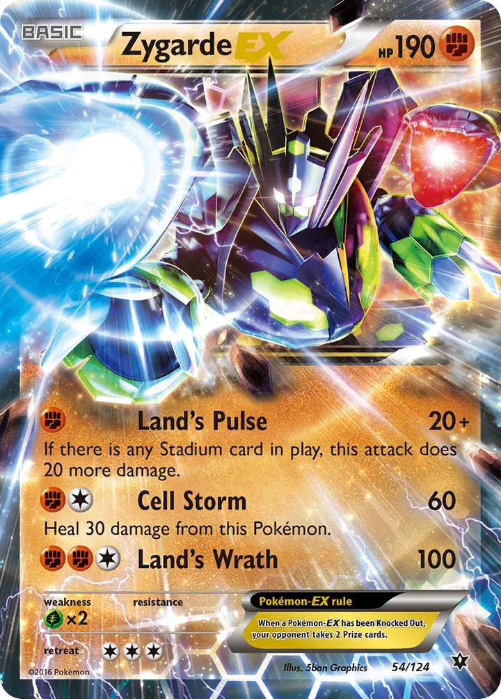 XY—Fates Collide 영어판 Zygarde-EX 54 카드 앞면