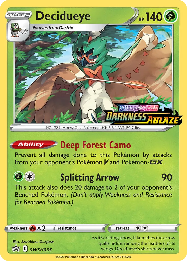 SWSH Black Star Promos 영어판 Decidueye SWSH035 카드 앞면