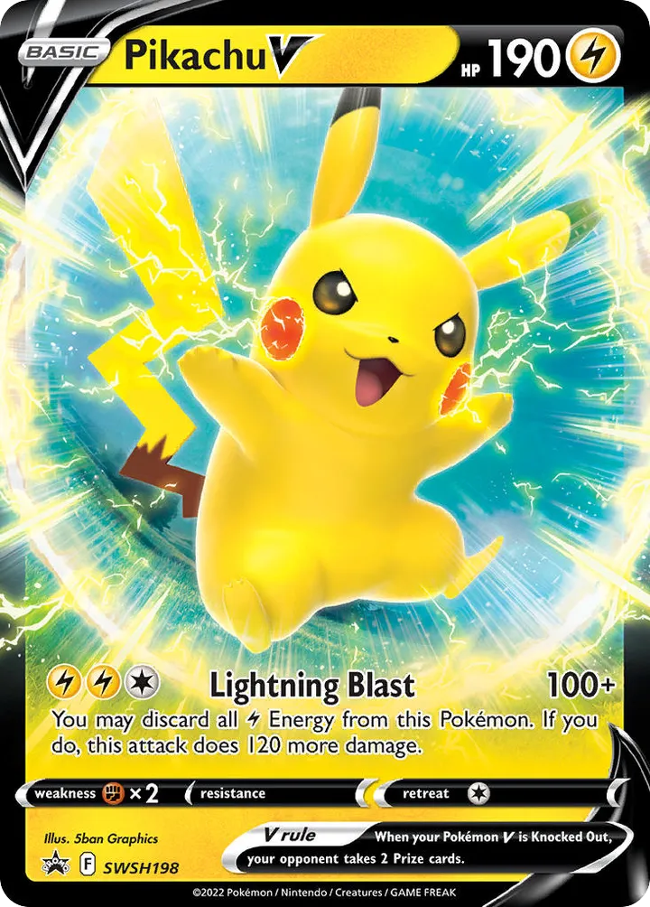 SWSH Black Star Promos 英語版 Pikachu V SWSH198 カード表面