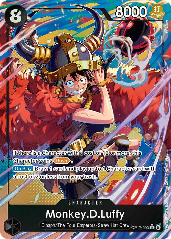 The World's Strongest Warriors 영어판 Monkey.D.Luffy OP17-093 · 패럴렐 카드 앞면