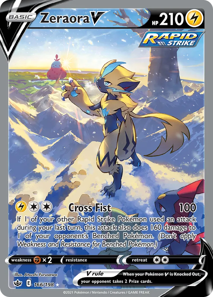 Sword & Shield—Chilling Reign 영어판 Zeraora V 166 카드 앞면