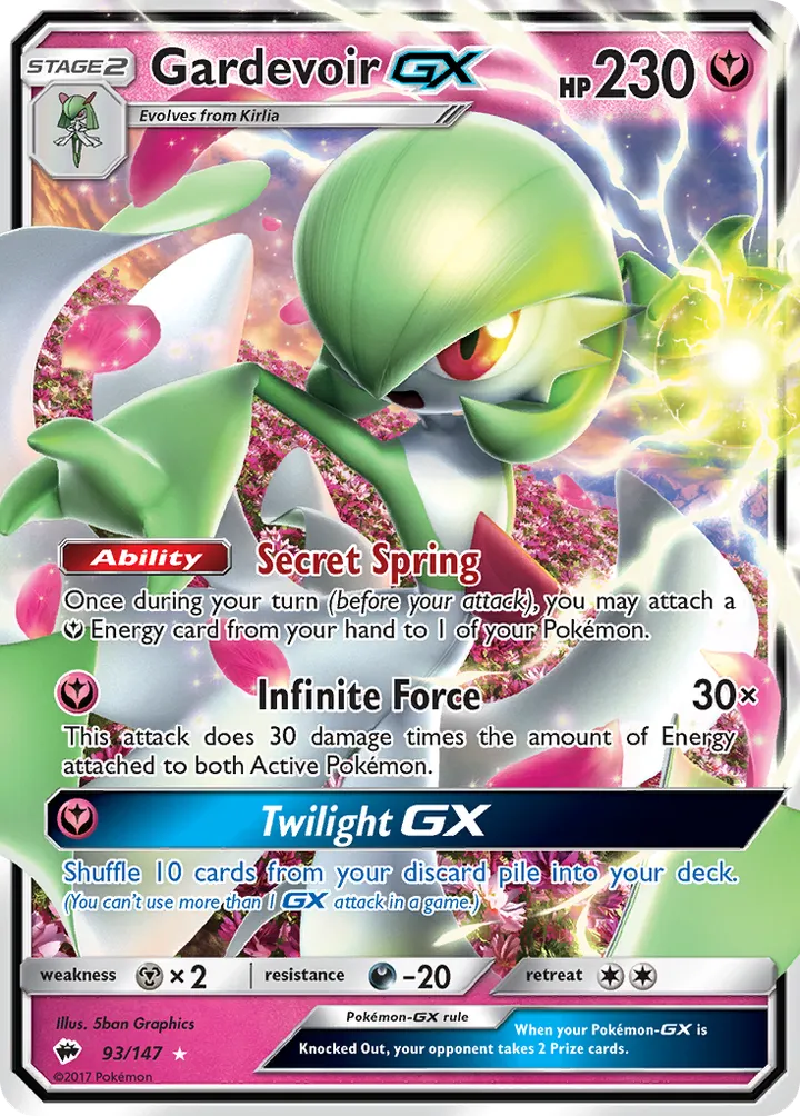 Sun & Moon—Burning Shadows 英語版 Gardevoir-GX 93 カード表面