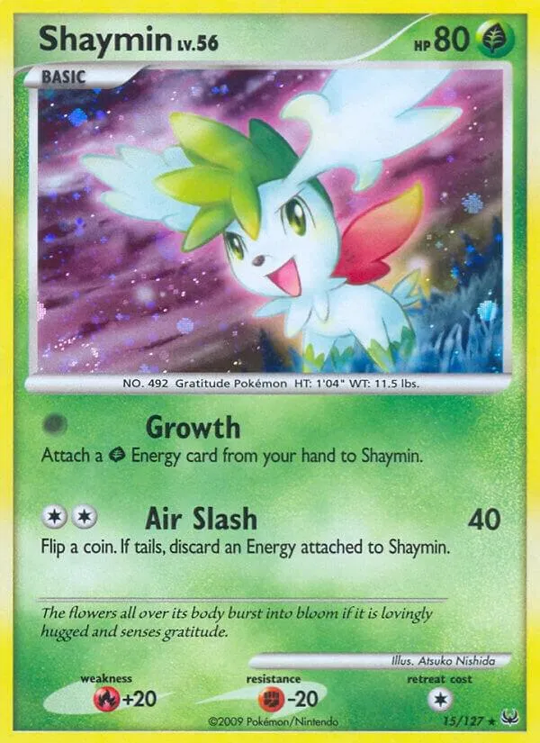 Platinum 영어판 Shaymin 15 카드 앞면