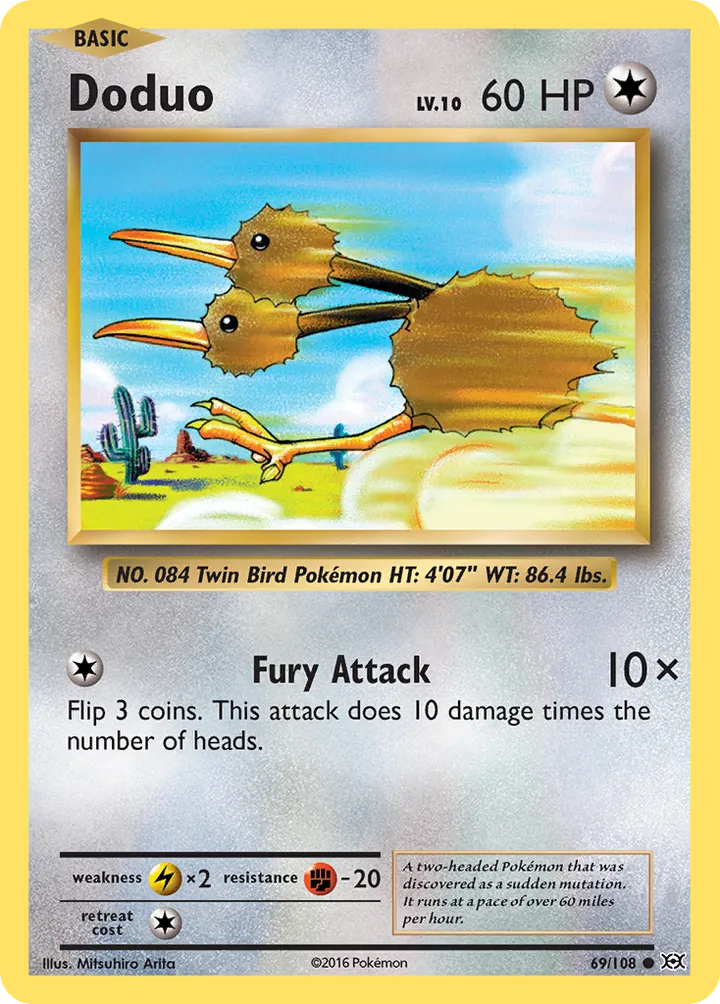 XY—Evolutions 英語版 Doduo 69 カード表面