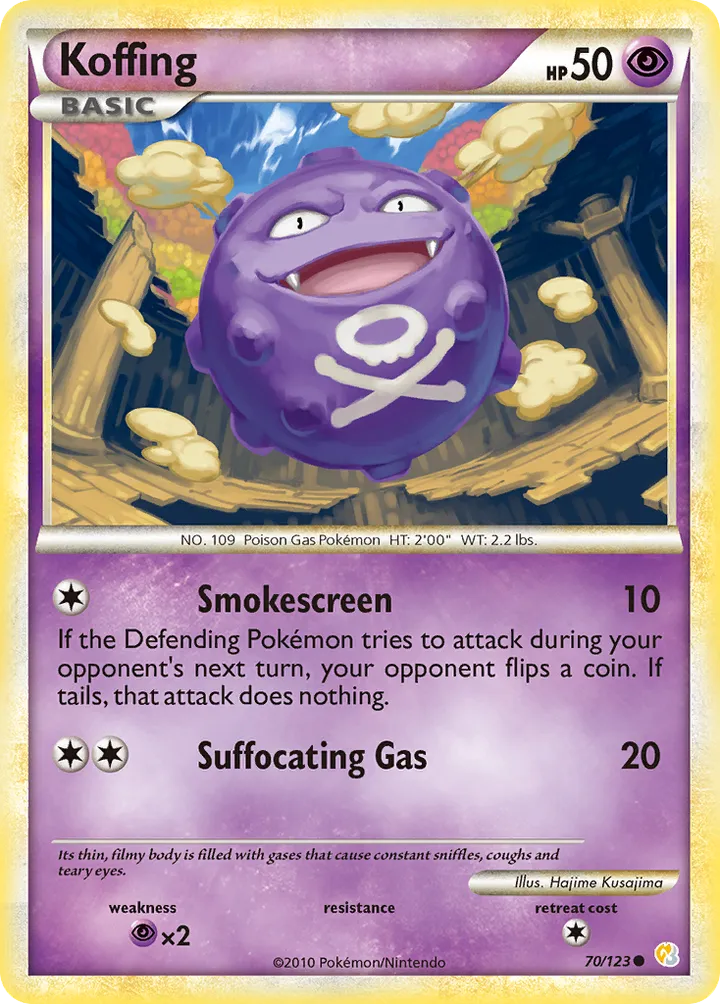HeartGold & SoulSilver 英語版 Koffing 70 カード表面